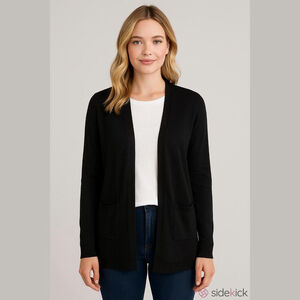 Nine West Black Open-Front Cardigan Women's Small